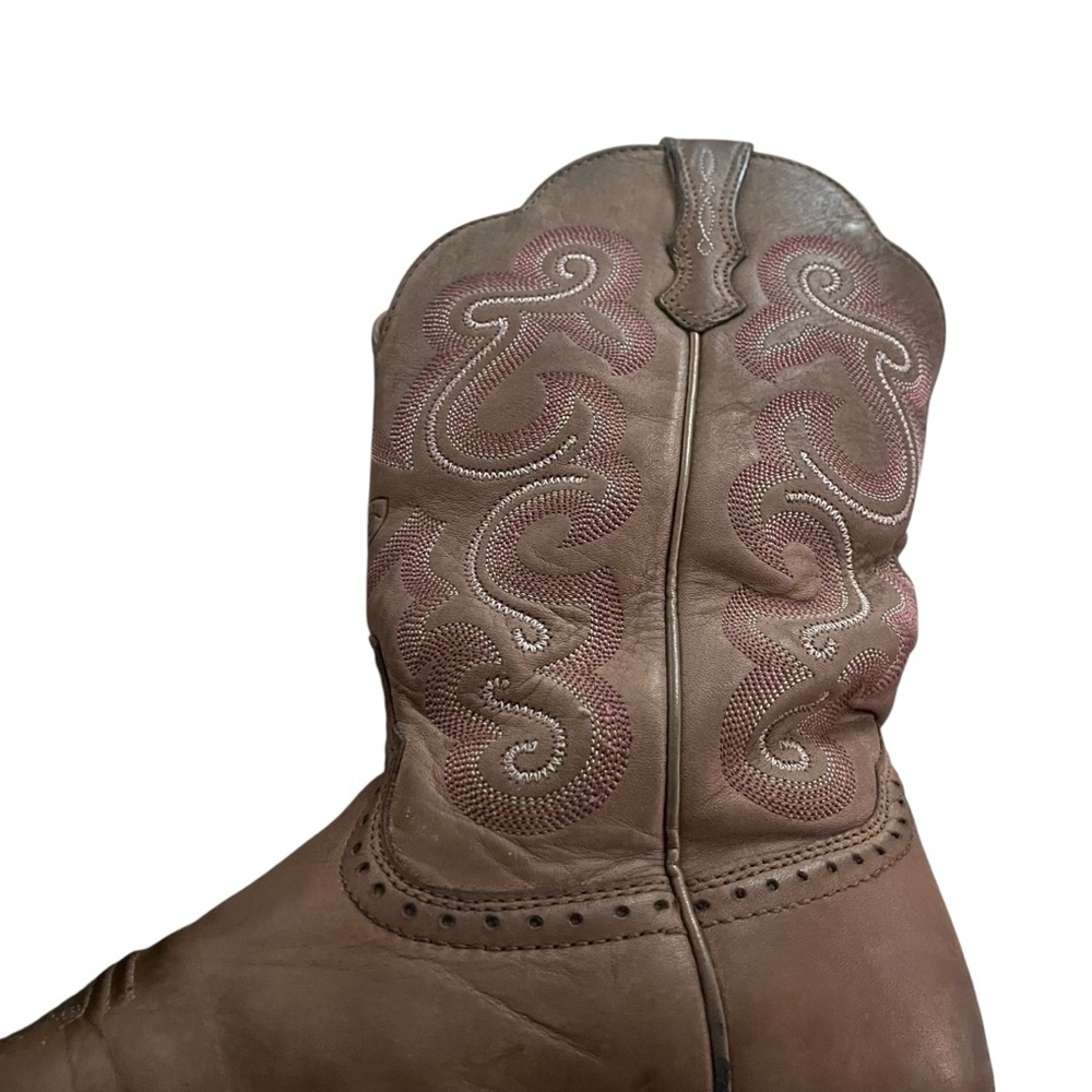 Ariat Brown Embroidered Western Heeled Boots - Picture 8 of 9